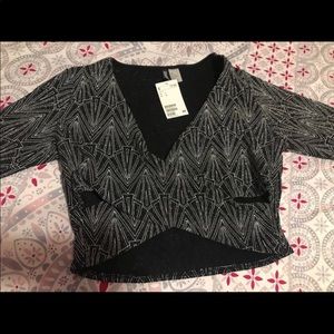 Black & silver classy belly shirt